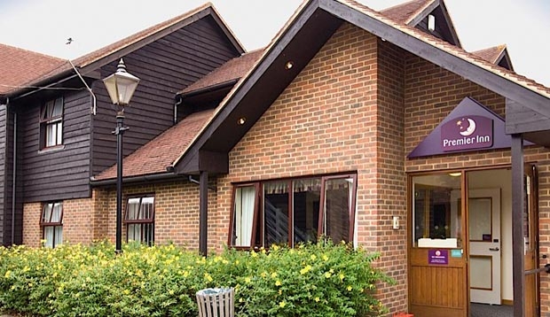 Exterior of Premier Inn hotel Sandhurst